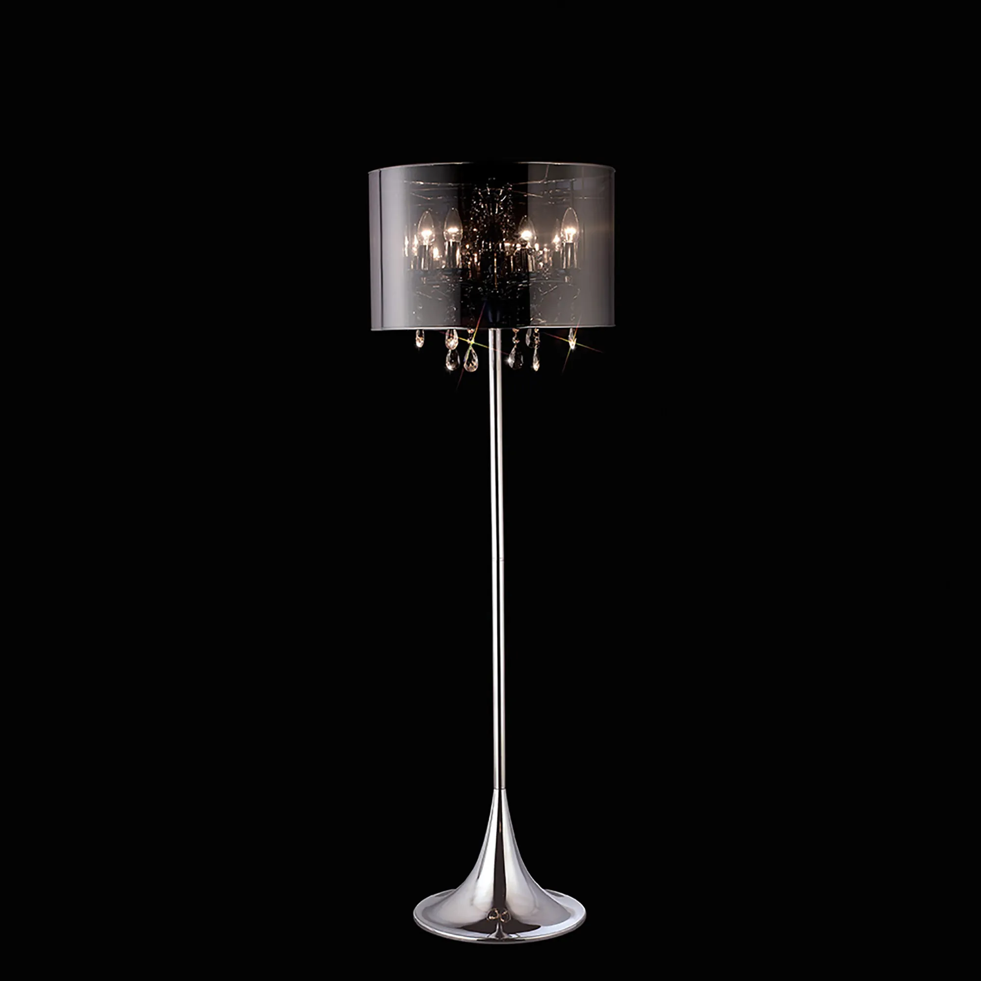 Trace Crystal Floor Lamps Diyas Shaded Floor Lamps